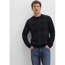 Mavi - Yün Karışımlı Lacivert Kazak 0710333-70497 Lacivert