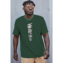 Unisex Jujutsu Kaisen Baskılı T-shirt Yeşil