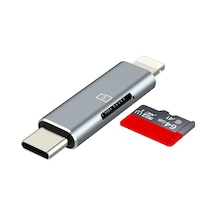 Usb C Yıldırım Mikro Sd Kart Okuyucu 2in1 İphone16 15 14 Pro Apple Adaptörü İçin Dijital Kamera Tf Bellek Fotoğraf Depolama Transferi İpad İçin Uyumlu Samsung C Tipi Kompakt Aksesuarlar Android