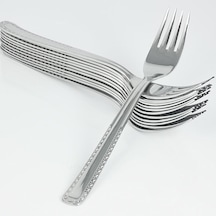 Paslanmaz Çelik Rostfrei Yemek Çatalı Takımı 12'Li Gri