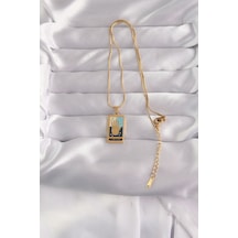 Forwhat Zarif Kadın İçin Golden Çelik Karışık Mineli El Tip Tarot Kolye Metalik
