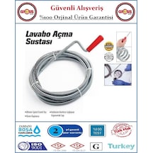 Lavabo Gider Boru Açma Spirali - Kanal Açma Sustası - 5 Metre