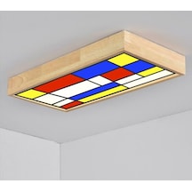 Ahşap Çerçeve Tavan Led Aydınlatma Avize 30X120Cm Salon Yatak Od (521928699)