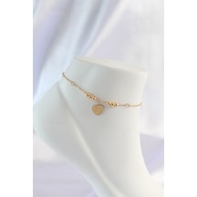 Ezoconcept 316l Çelik Gold Renk Zirkon Taş Detay Kalpli Halhal Beyaz - Kırmızı - Mavi