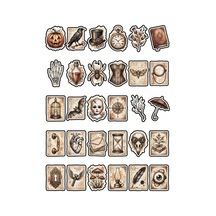 30 Adet Vintage Gotik Steampunk Sticker Seti - Laptop Defter Scrapbook İçin Çok Renkli