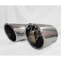 100 mm Kesik Egzoz Ucu 2 Adet 100lük Egzos-Egsoz-Eksoz-Ekzoz Ucu