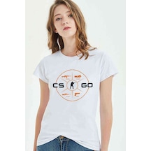 Cs Go Menu Baskılı Beyaz Kadın Tshirt (534309275)