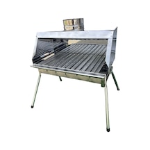 Paslanmaz Kömürlü Mangal 28 X 55 Cm Maksi Bacalı