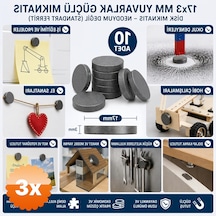 3 Paket 10 Adet Mıknatıs 17x3 Mm Yuvarlak Güçlü Mıknatıs Disk Mıknatıs