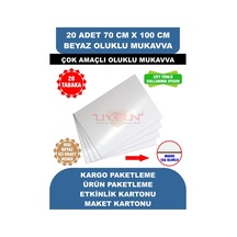 20 Adet 70cm X 100cm Baskısız Beyaz Oluklu Mukavva, Çocuk Etkinlik Kartonu, Maket Kartonu, Kargo Kartonu