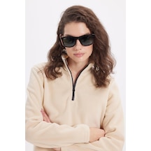 Tudors Kadın Standart Fit Anti-pilling Tüylenme Yapmayan Soğuk Geçirmez Açık Bej Bato Yaka Polar Sweatshirt-41778 Açık Bej