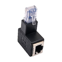 90 Derece Rj45 Erkek - Dişi Adaptör Dirsek Konnektörü Aşağı Açılı