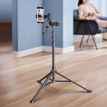 Ayrex Coverzone 1.9 Metre Alüminyum Tripod Telefon Standı, 360 3d Başlık, Bluetooth Uzaktan Kumanda 10m, Telefon K