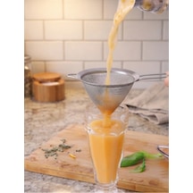 Mucit Home Çift Kulaklı Shake Süzme Süzgeci Konik Huni Süzgeç Kokteyl Süzgeci 12 Cm Gri