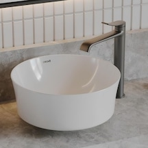Oval Deliksiz Lavabo 40 Cm Beyaz Seramik Tasarım 508 Yeşil
