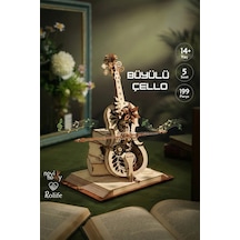 Büyülü Çello 3d Puzzle Ahşap Minyatür Maket Kiti Dıy Kendin Yap