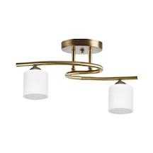S Model Modern Beyaz Boru Camlı Plafonyer Avize I