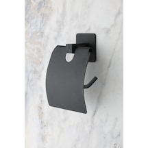 Kare Kapaklı Tuvalet Kağıtlığı Siyah, Yapışkanlı Ve Vidalı Montajlı Metal Wc Kağıtlık, Modern Banyo Tuvalet Kağıdı Askısı Sku: Smg8690010153289 Diğer