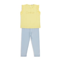 Civil Girls Cutie Nakışlı 6-9 Yaş Takım - Sarı Sarı-koyu Mavi