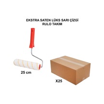 25 Cm 25 Adet Ekstra Saten Lüks Sarı Çizgi Rulo, Toptan