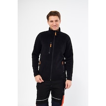 Mervem Siyah Tam Fermuarlı 3 Cepli Polar 001