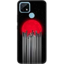 Realme C11 2021 Kılıf Silikon Desen Özel Seri Red City 1707