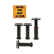 Golwo Ayarlanabilir Destek Ayağı 15 X 23 Cm Siyah Ayak Mobilya Kanepe Baza Koltuk Ünite 4adet Ayk. Diğer