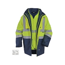 Glp Oxford 5+1 Reflektörlü Içi Çıkmalı Kışlık Parka Mont Sarı Lacivert Lacivert-Sarı