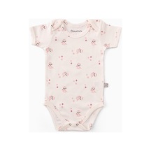 Boumini Bebek Çıtçıtlı Kısa Kollu Body Zarf Yaka Pembe Miskin-pembe Pembe