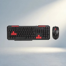 Kırmızı Tuşlu Usb Klavye Ve Mouse Seti Hızlı Ve Ergonomik Kullanım