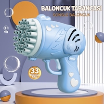 33 Kanal Işıklı Pilli Baloncuk Makinesi Köpük Tabancası Bubble Gun Machine - Mavi