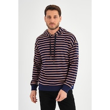 Alexandergardı Çizgili Kapüşonlu Sweatshırt Unx-00242 001