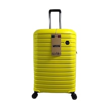 Novahub Oleets Büyük Boy Polipropilen Süper Esnek Kırılmaz Tekerlekli Valiz Bavul Sarı Sari