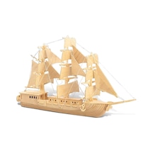 3D Ahşap Maket Puzzle Avrupa Yelkenli Teknesi 76 Parça Maket Gemi