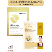 Dermal 3 Katmanlı Gold Göz Maskesi + Papatya Özlü Kolajen Maskesi 23 G