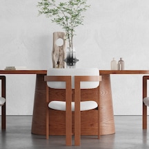 Barocco İtalyan Still Oval Ahşap Yemek Masası 100x200 Açık Ceviz