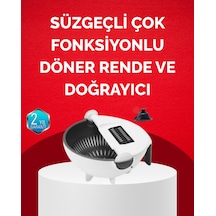 Döner Mekanizmalı Sebze Doğrayıcı Hazneli Rende Siyah