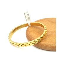 Kordon Desen Çelik Bilezik 6 Cm - Altın Sarı Beyaz