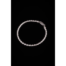 Encili Silver 925 Ayar Gümüş Halat Burgulu Zincir Model Bileklik Gümüş