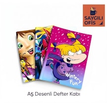 Saygılıofis Hazır A5 Desenli Defter Kabı Kız Modelli Desenler Küçük Boy Defter Kaplığı Karışık 3 Adet Koyu Pembe