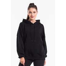 Startmore Caya Kadın Siyah Kapüşonlu Sweatshirt Cy84194 Siyah