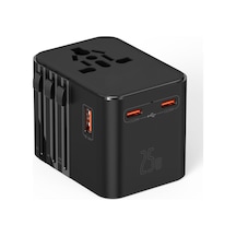 Evrensel Eu Us Au Uk Priz Fiş Çevirici Dönüştürücü Seyahat Adaptörü 2x Type-c 1x Usb Port Çıkışı