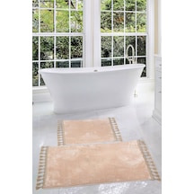 Relax Vizon 60x100 + 50x60 Cm 2'li Köşeli Ponpon Saçaklı Krem