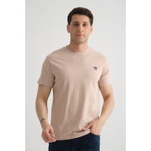 Shooter Sportwear Shooter Erkek Pamuklu Esnek T-shirt Standart Kalıp Minimal Logolu Taş