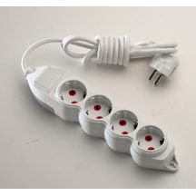 Mono Orion 4'lü Topraklı Grup Priz 3 Metre (3*1) Beyaz