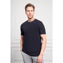 Erkek Lacivert Trend Bisiklet Yaka Dinamik Fit T-shirt 25ys018023200 Lacivert Lacivert