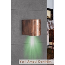 Tek Yönlü Dekoratif Iç Dış Mekan Aplik Eskitme Yeşil Işık Bakır