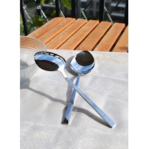 2'li Paslanmaz Çelik Servis Kaşığı Sunum Kaşık 22 Cm