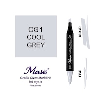 Çift Uçlu Marker Grafik Çizim Kalemi Cg1 Soğuk Gri