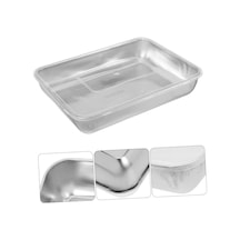 Çok Amaçlı Paslanmaz Çelik Fırın Ve Saklama Kabı 25 X 20 X 5 Cm Çok Renkli